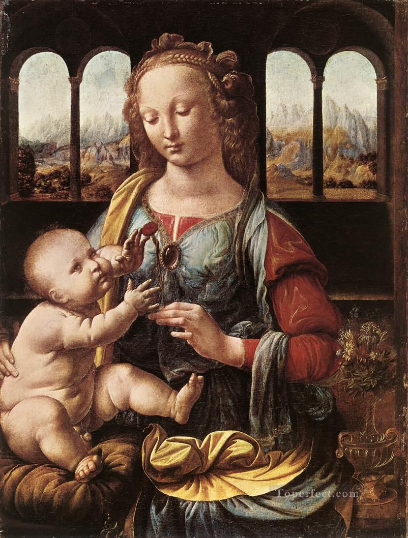 カーネーションの聖母 レオナルド・ダ・ヴィンチ油絵